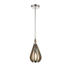 BONITO: Rustic Small Taupe / Winter Moss Wood Tear Drop Pendant Light