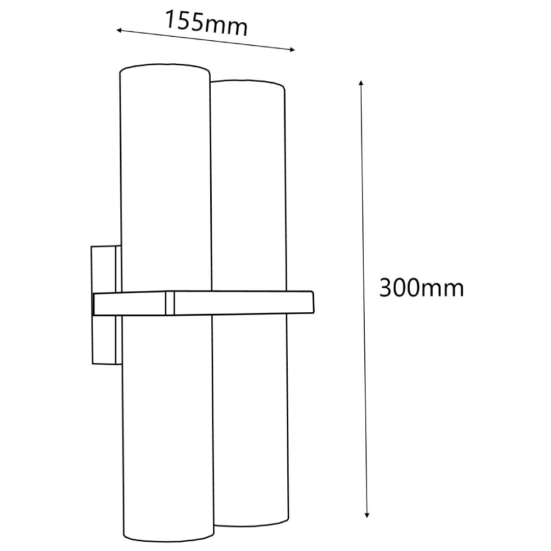 BRILLER: Exterior Black Up/Down Single / Double Pillar Spot Light IP65