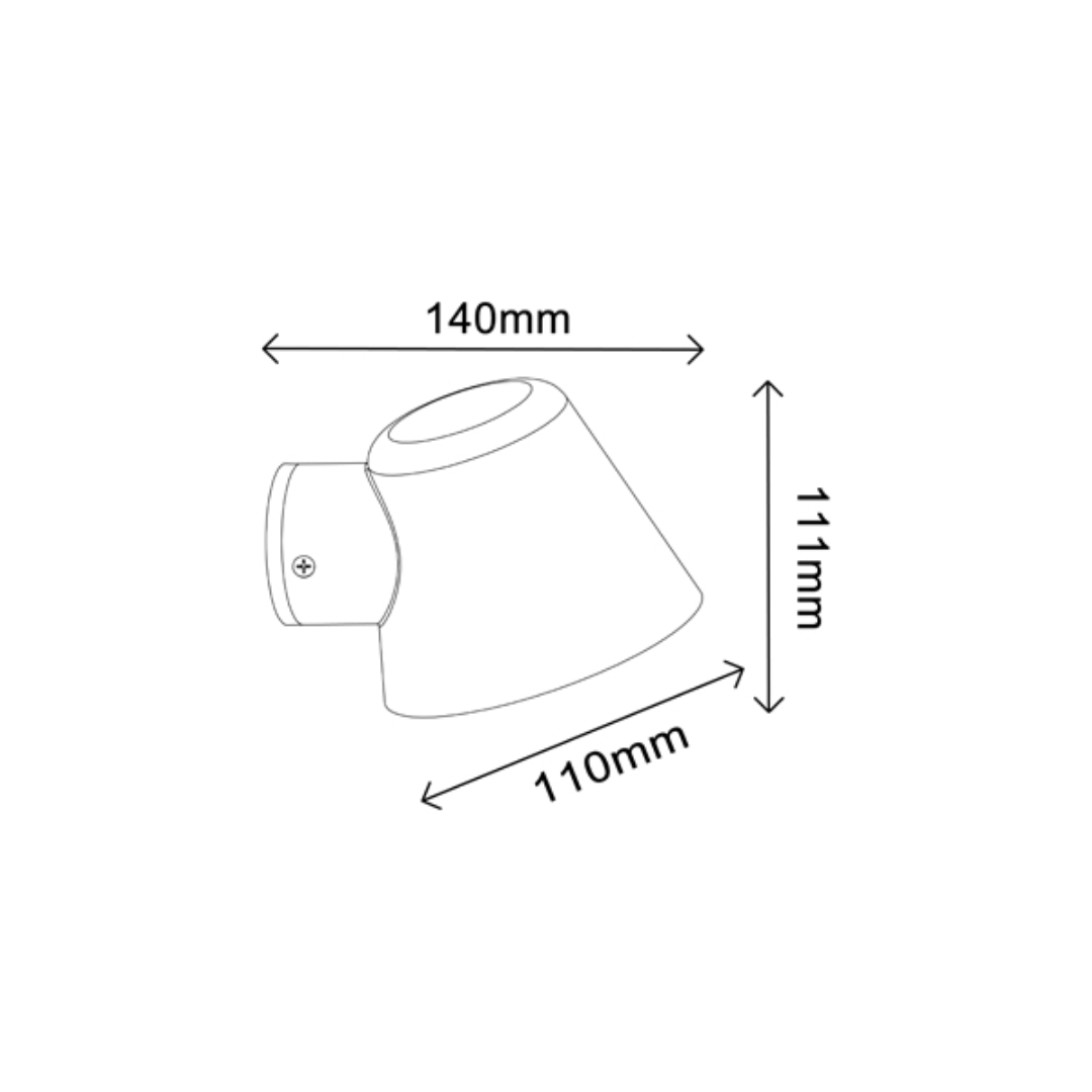 SKOPA: Exterior Glass Diffuser Flat Top Cone Surface Mounted Wall Lights IP44