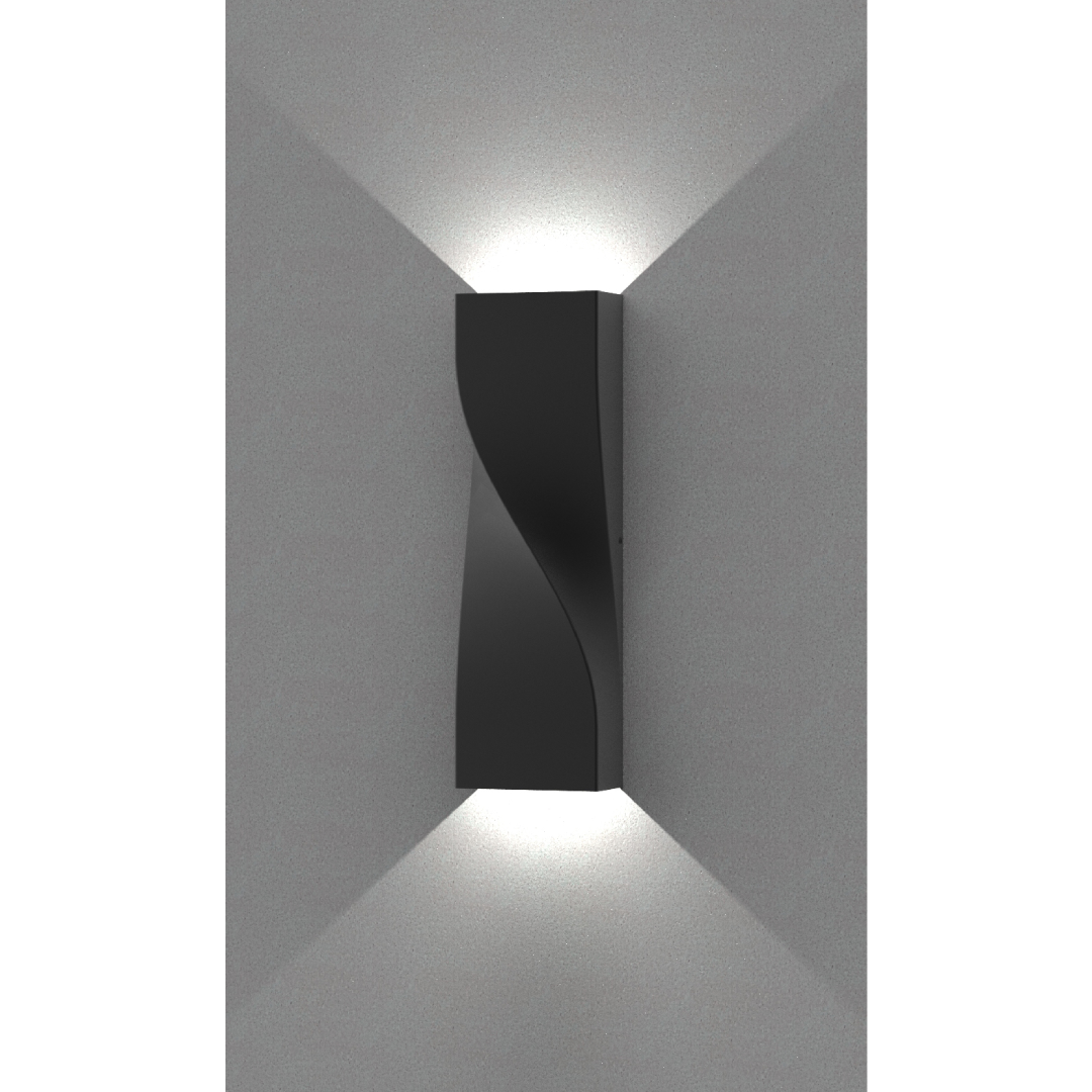 GIROTRI: Large Exterior LED Tri-CCT Surface Mounted Up/Down Twist Wall Lights IP65