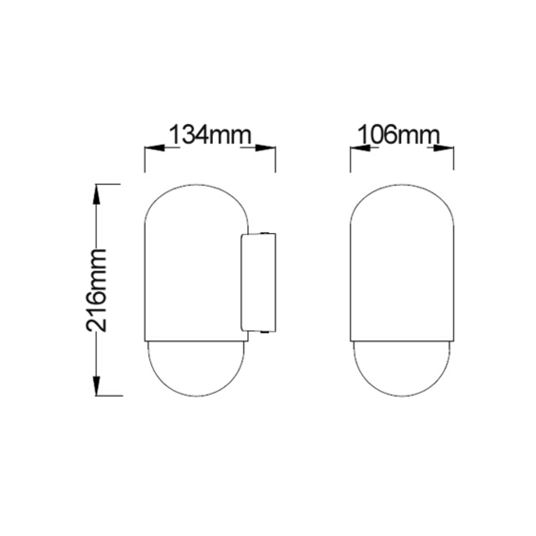 MAGNUM: Exterior Oval Surface Mounted Wall Lights IP44