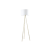 JAMBES: Drum Shade with Antique Brass Tripod Floor Lamps