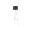 JAMBES: Drum Shade with Antique Brass Tripod Floor Lamps