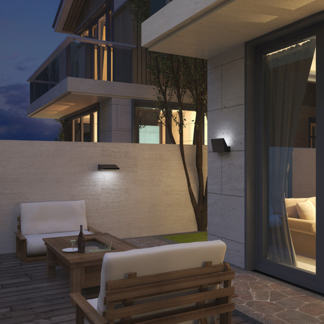 PLANA: Exterior LED Adjustable Wedge Surface Mounted Wall Lights IP65