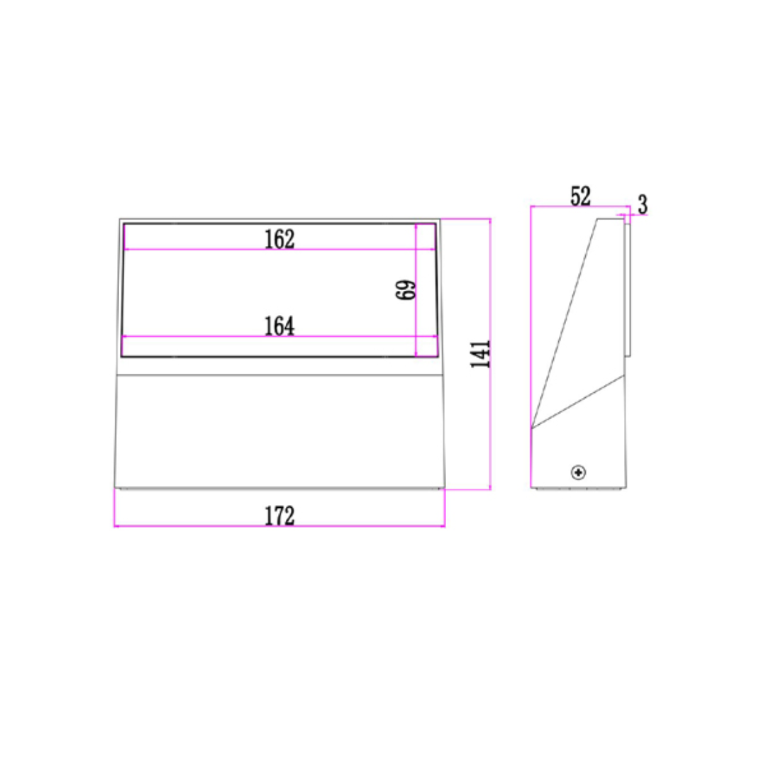 PLANA: Exterior LED Adjustable Wedge Surface Mounted Wall Lights IP65
