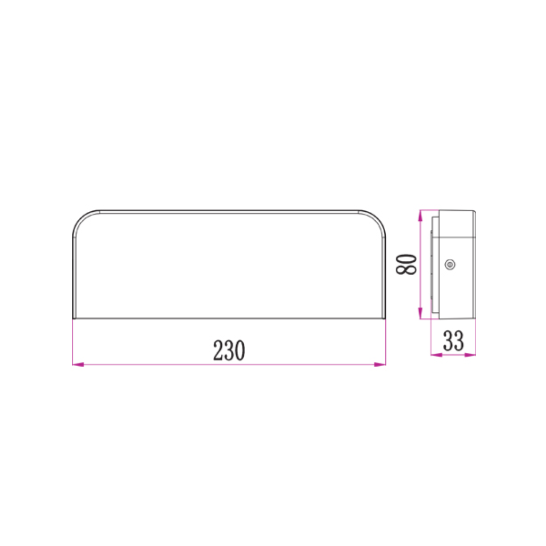 KUK: LED Surface Mounted Rectangular Wall Lights IP54