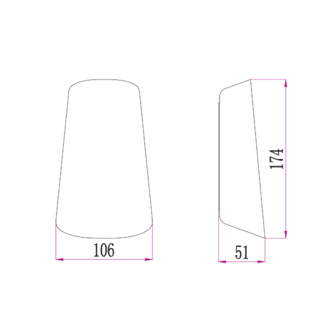 BES: LED Exterior Surface Mounted Cone Up/Down Wall Light IP65