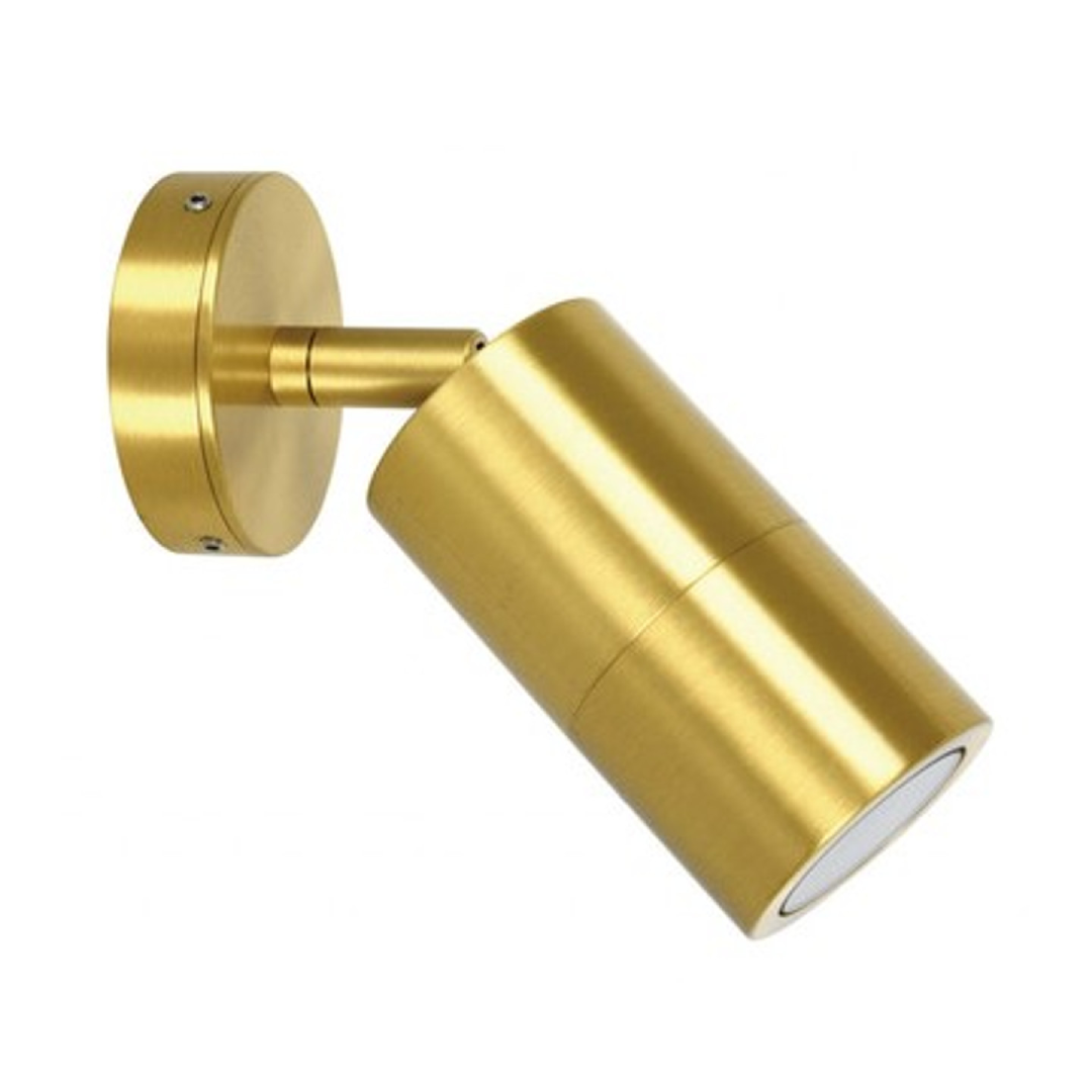 GU10 Exterior Wall Pillar Spot Lights (Solid Polished Brass) IP65