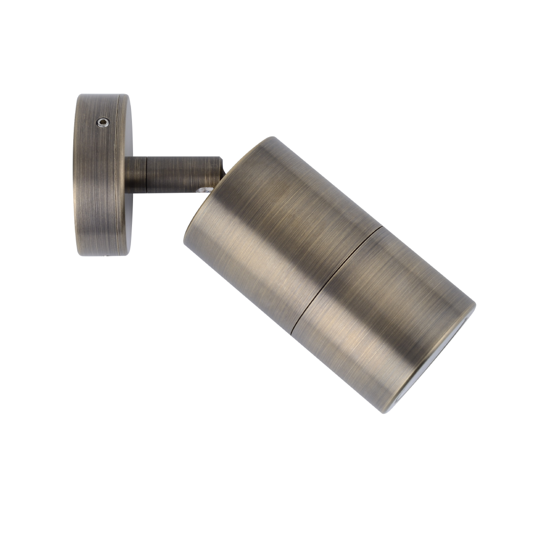 GU10 Exterior Wall Pillar Spot Lights (Rustic Brass) IP65