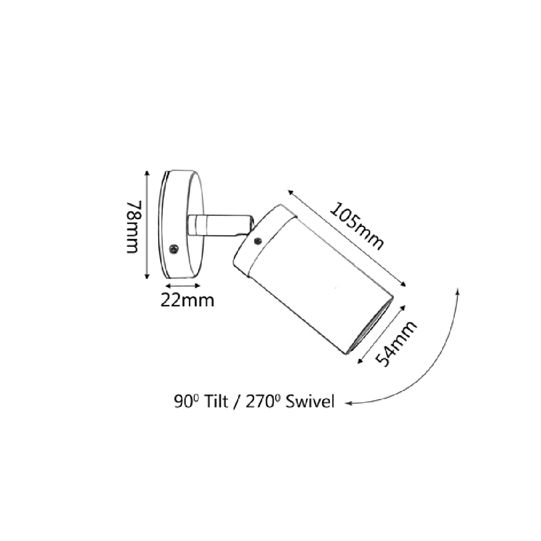 GU10 Exterior Wall Pillar Spot Lights (Aged Copper) IP54