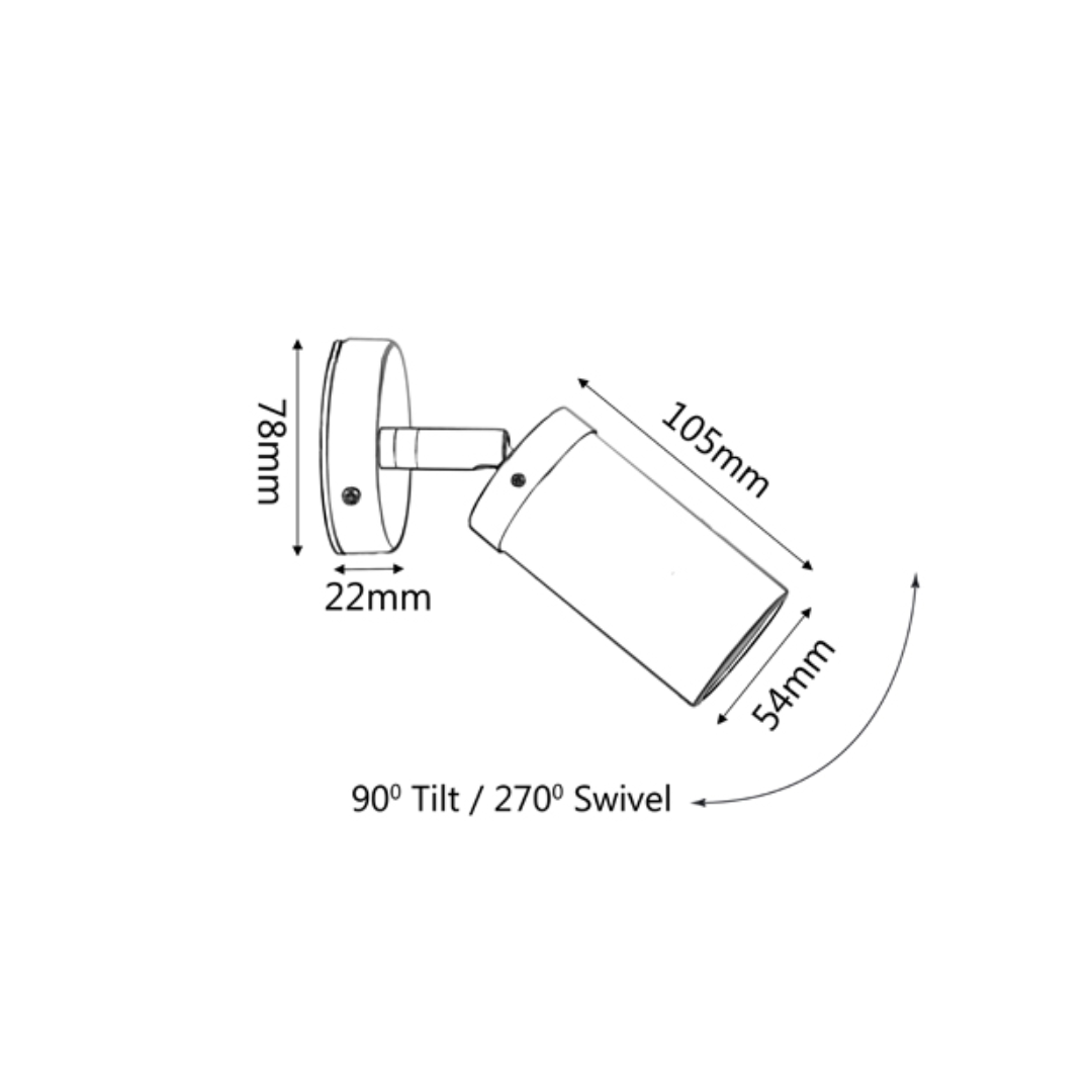 GU10 Exterior Wall Pillar Spot Lights (Copper) IP65