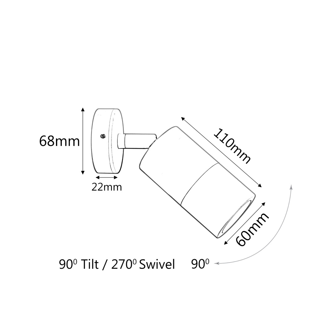 MR16 Exterior Wall Pillar Spot Lights (316 Stainless Steel) IP65
