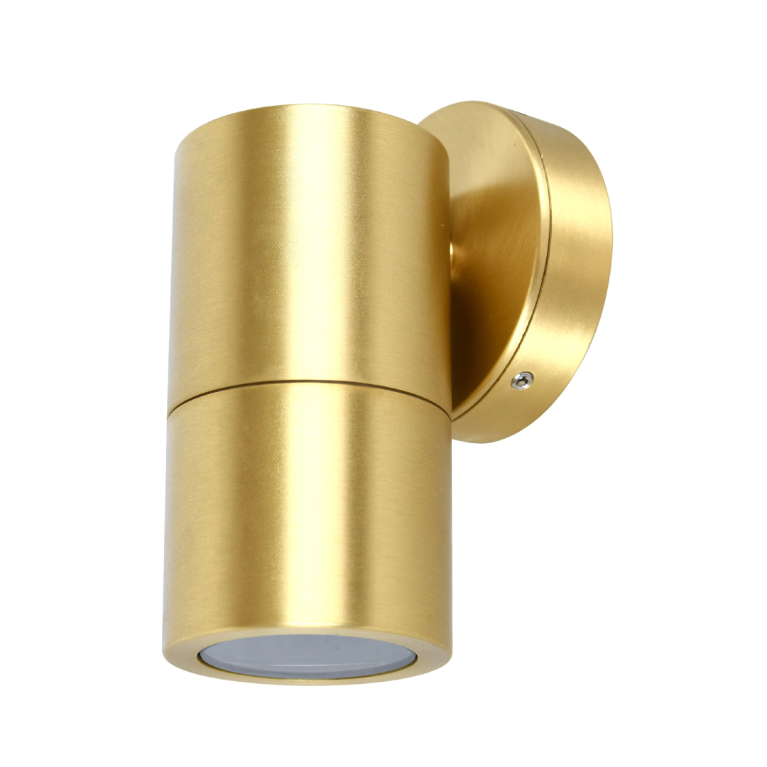 GU10 Exterior Wall Pillar Spot Lights (Solid Polished Brass) IP65