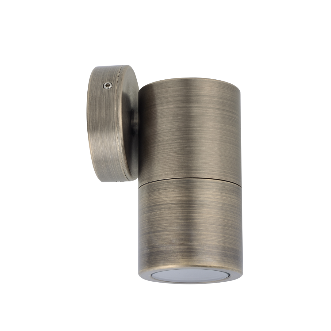 GU10 Exterior Wall Pillar Spot Lights (Rustic Brass) IP65