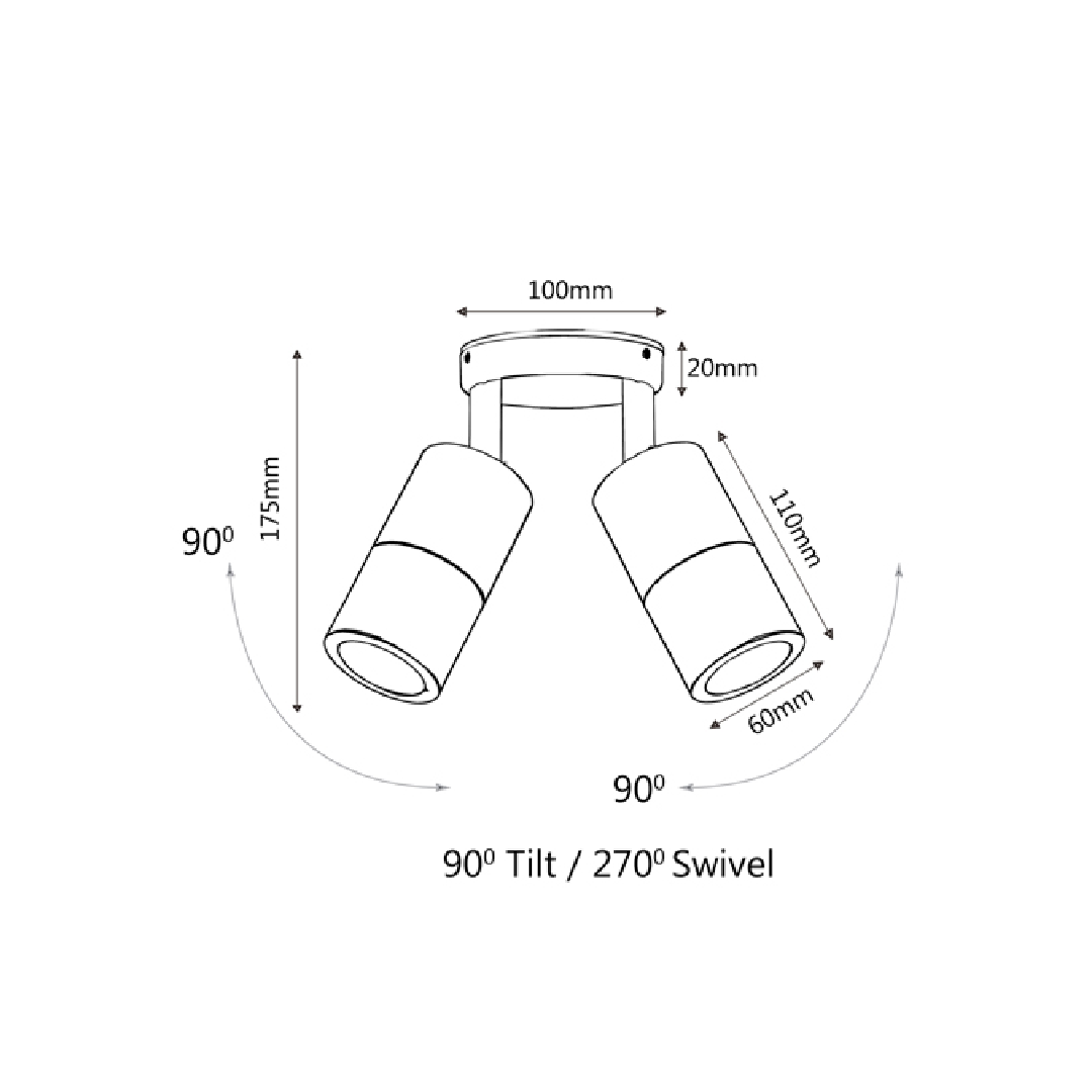 MR16 Exterior Wall Pillar Spot Lights (Copper) IP65