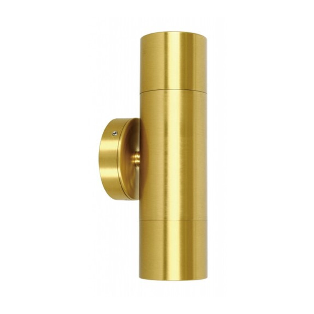 GU10 Exterior Wall Pillar Spot Lights (Solid Polished Brass) IP65