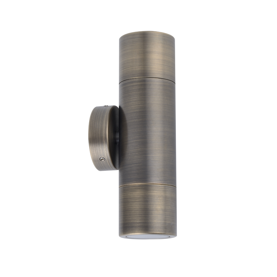 GU10 Exterior Wall Pillar Spot Lights (Rustic Brass) IP65