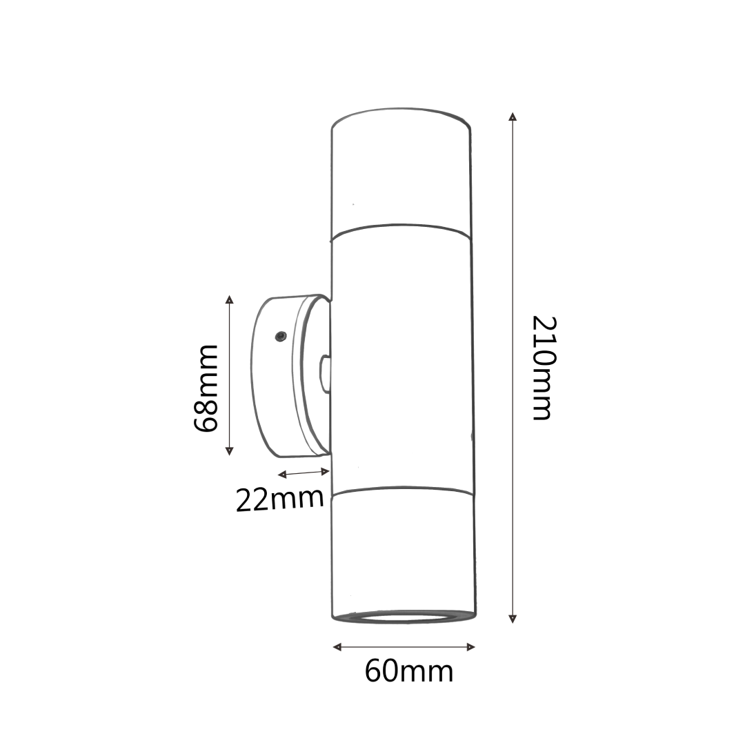 GU10 Exterior Wall Pillar Spot Lights (Titanium Aluminium) IP65
