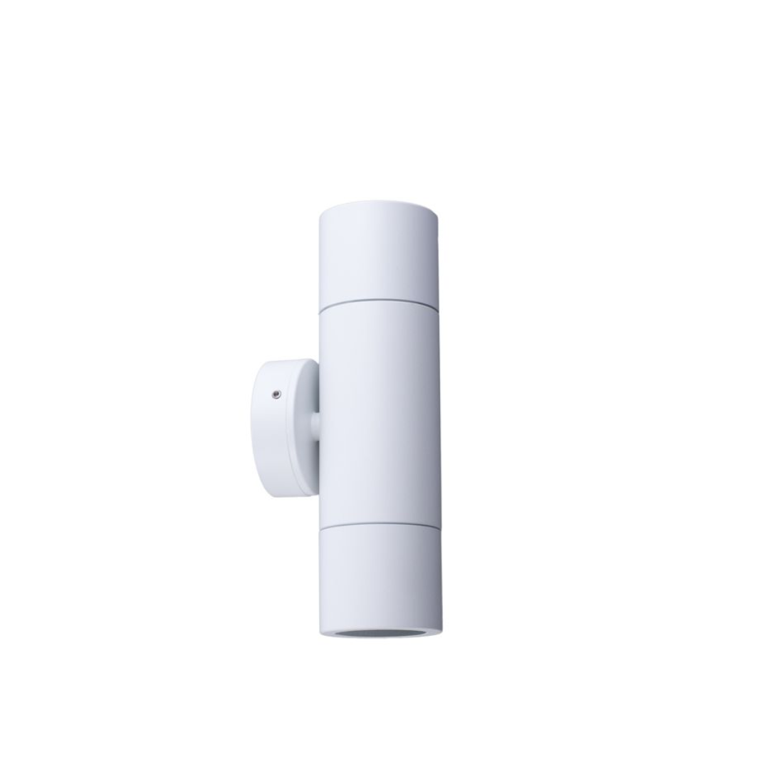 GU10 Exterior Wall Pillar Spot Lights (White Aluminium) IP65