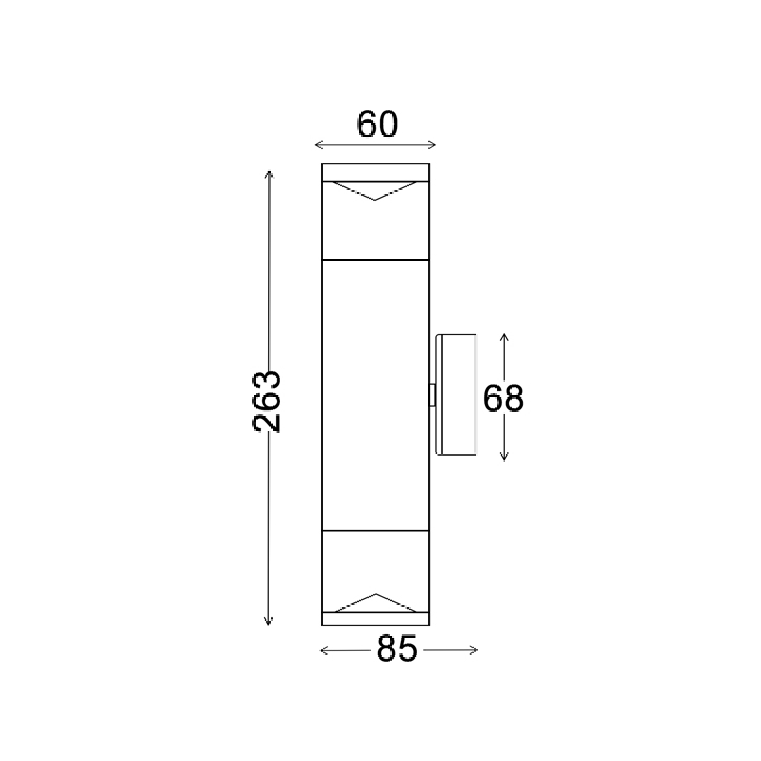 PHARE: GU10 Exterior Wall Pillar Light (Black) IP65