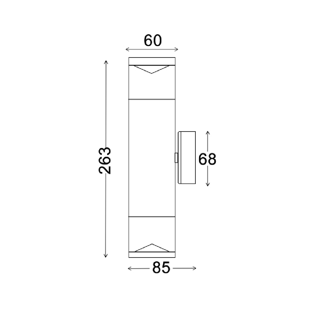 PHARE: MR16 Exterior Wall Pillar Light (Black) IP65
