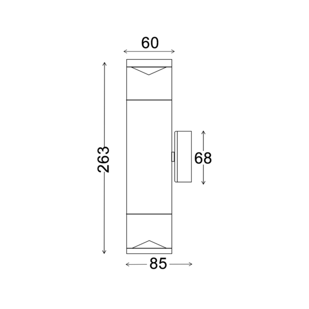 PHARE: MR16 Exterior Wall Pillar Light (Aluminium Titanium) IP65
