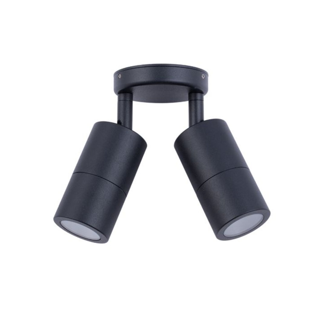 MR16 Exterior Wall Pillar Spot Lights (Black Aluminium) IP65