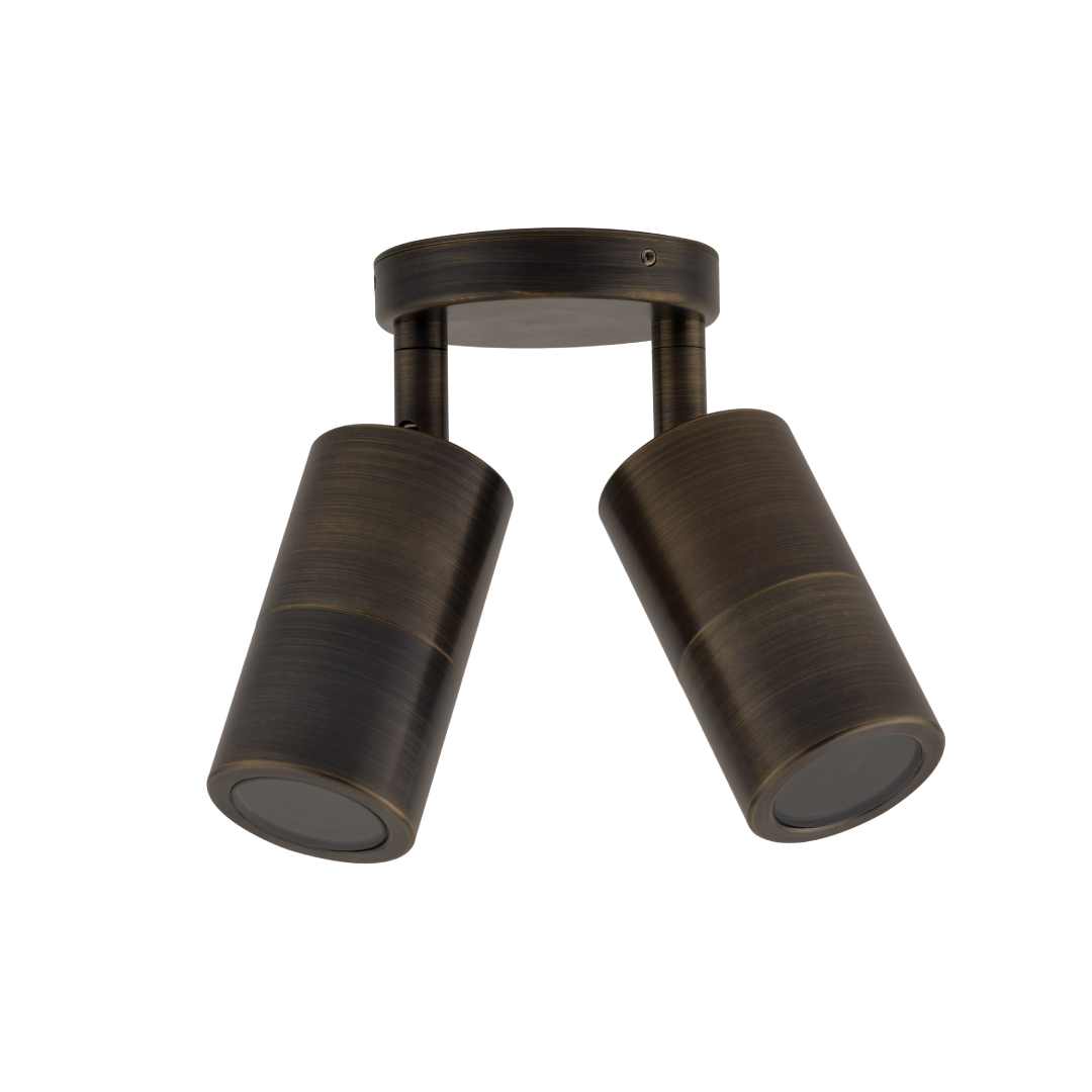 MR16 Exterior Wall Pillar Spot Lights (Rustic Brass) IP65