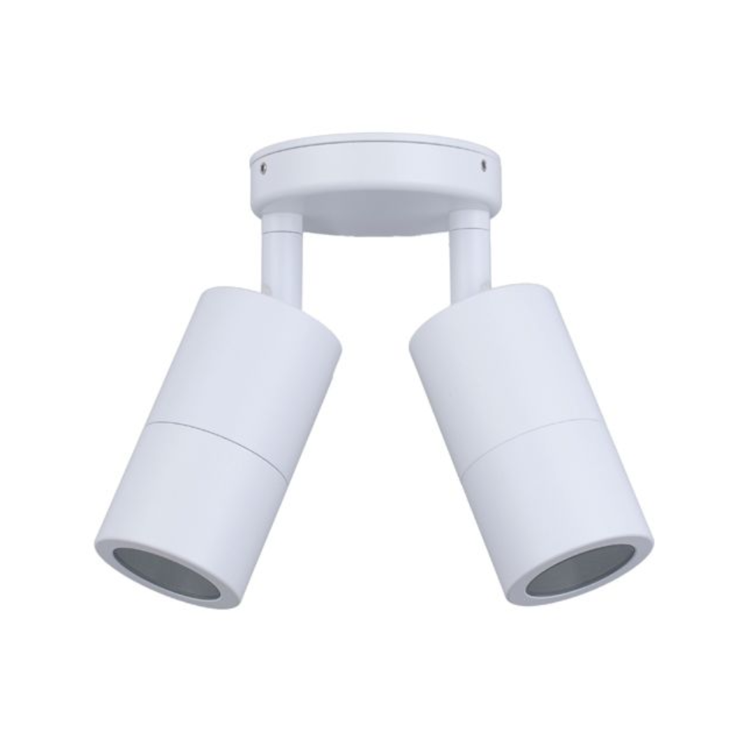 MR16 Exterior Wall Pillar Spot Lights (White Aluminium) IP65