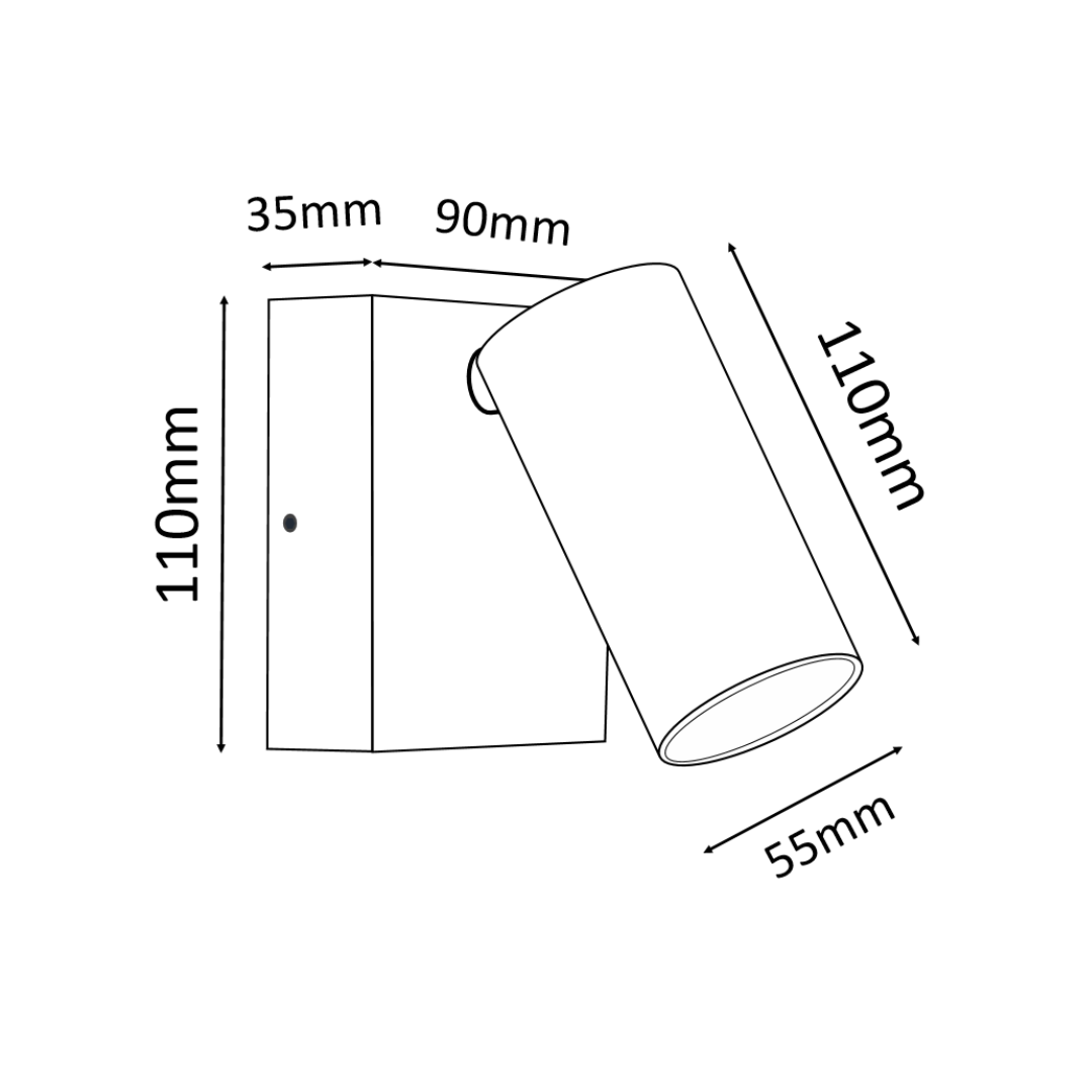 SEC: Surface Mounted LED Tri-CCT Single Adjustable Wall/Pillar Light (Matte White) IP65