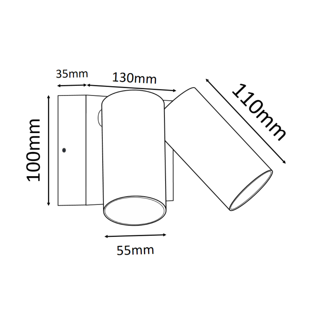 SEC: Surface Mounted LED Tri-CCT Double Adjustable Wall/Pillar Light (Matte White) IP65