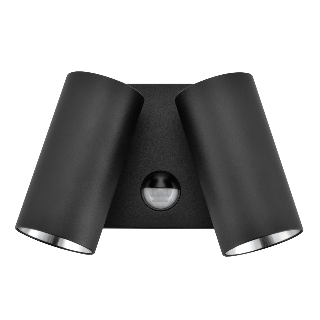 SEC: Surface Mounted LED Tri-CCT Double Adjustable Wall/Pillar Light (Matte Black) IP65