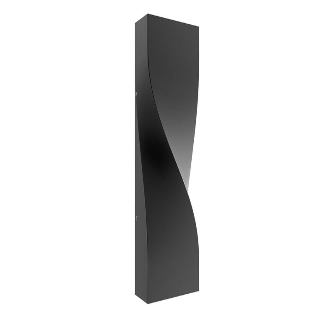 2x3W Black Outdoor Up Down Wall Light TC Finish