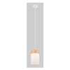 TAMBURA: Scandinavian Small Round Cloth Shade with Wood Veneer Trim Pendant Lights