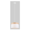 TAMBURA: Scandinavian Large Drum Cloth Shade with Wood Veneer Trim Pendant Lights