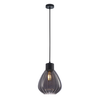 TULIP: Interior Bronze Amber / Smokey Black Wine Glass Ribbed Pendant Lights