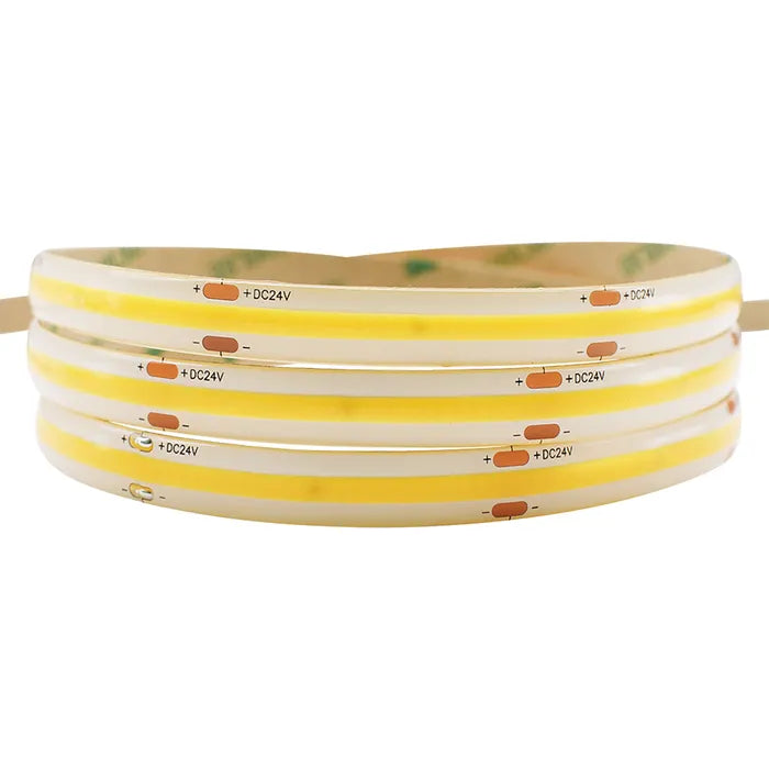 10w COB Long Run LED Strip Light - 24v - IP65 - 1m - 3000K