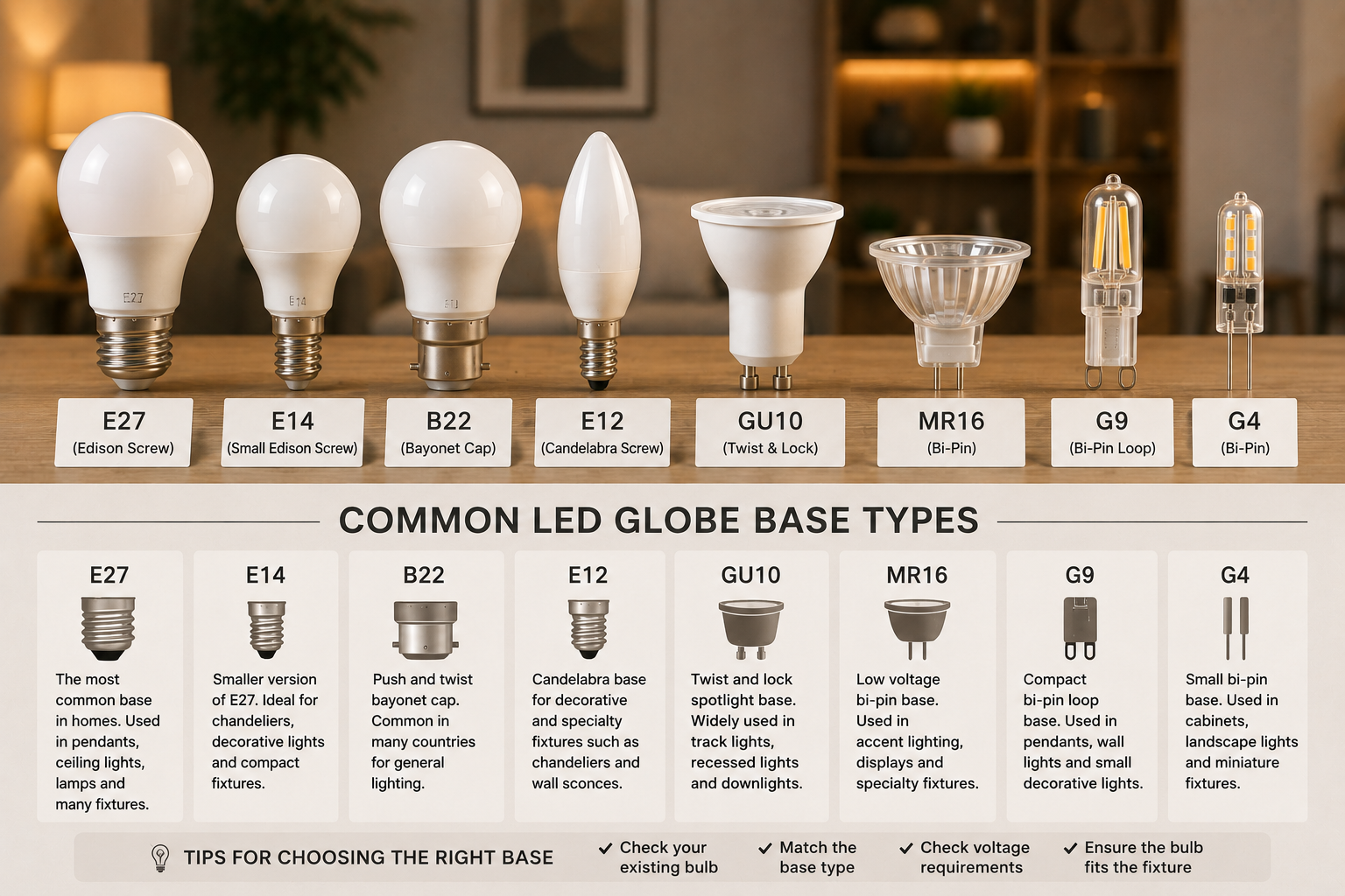 LED Globe Base Types: A Complete Guide to Choosing the Right Bulb Base