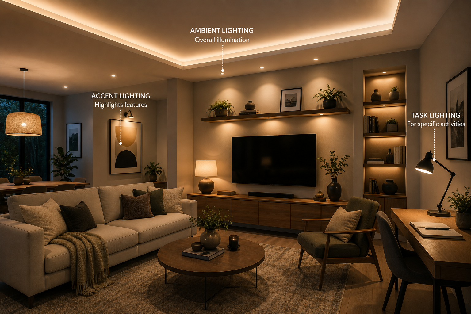 Ambient vs Task vs Accent Lighting: A Complete Guide