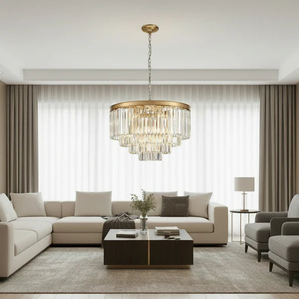 MARF 4-Tier Crystal Chandelier 11 Light 600mm (Brass)