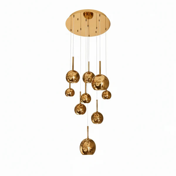 WINKA 9 Light Modern Glass Pendant (Gold)