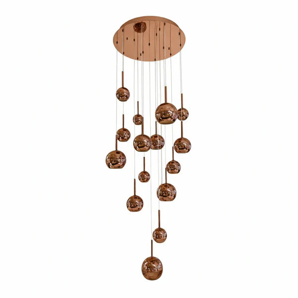 WINKA 15 Light Modern Glass Pendant (Rose Gold)