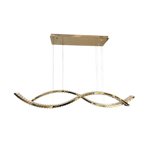 KARL 2 Wave Crystal Pendant Tri-Colour LED (Gold)