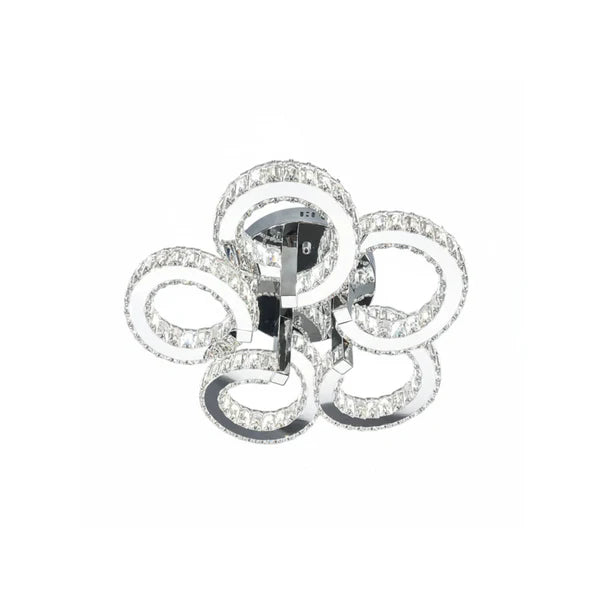 CIAO 5 Ring Crystal Light CTC Tri-Colour LED 550mm (Chrome)