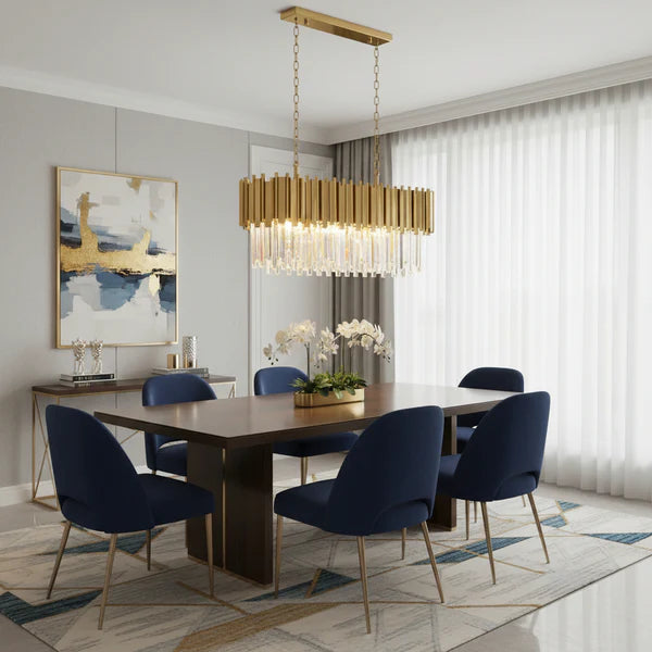 SOPHIE Crystal Chandelier 8 Light Oval 900mm (Gold)