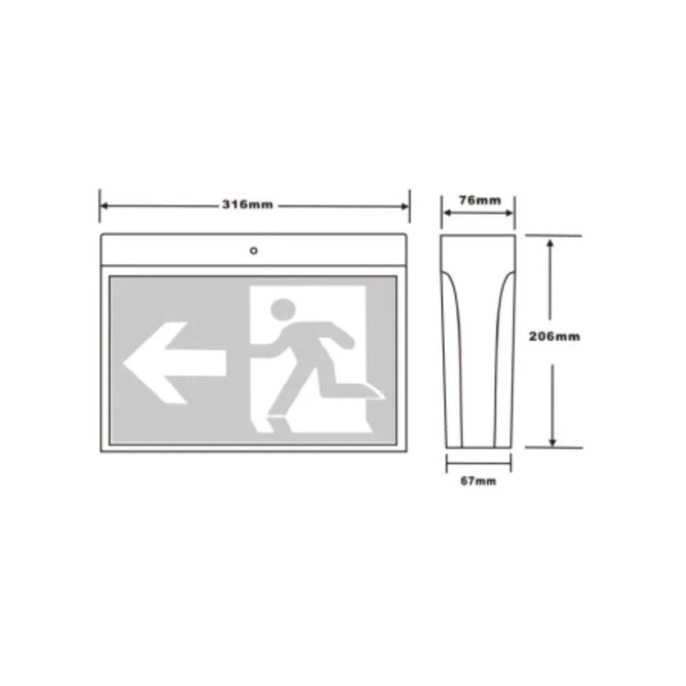 Normal Surface Mount Exit Sign (Variant 2)