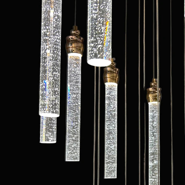 LENA 15 Stick Crystal Chandelier Tri-Colour LED (Gold)