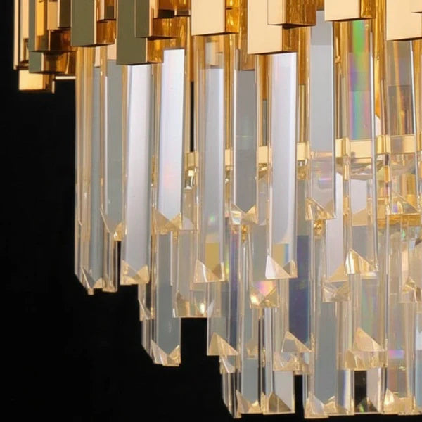 SOPHIE Crystal Chandelier 8 Light Oval 900mm (Gold)