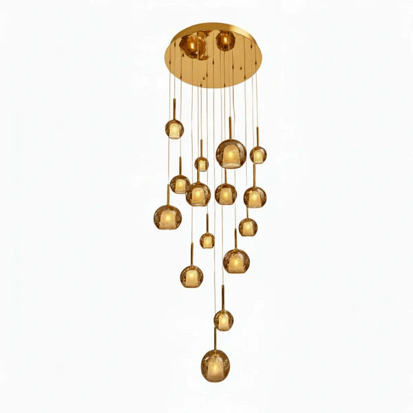 WINKA 15 Light Modern Glass Pendant (Gold)