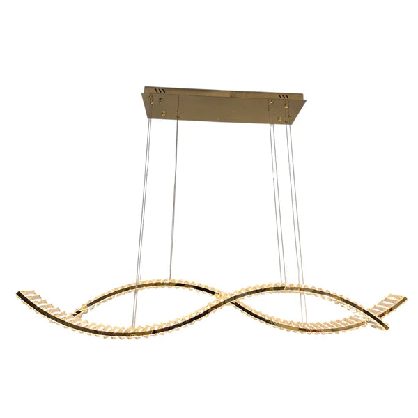 KARL 2 Wave Crystal Pendant Tri-Colour LED (Gold)